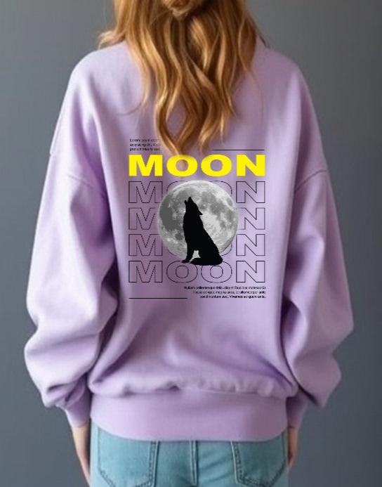 Sudadera con estampado de luna para mujer