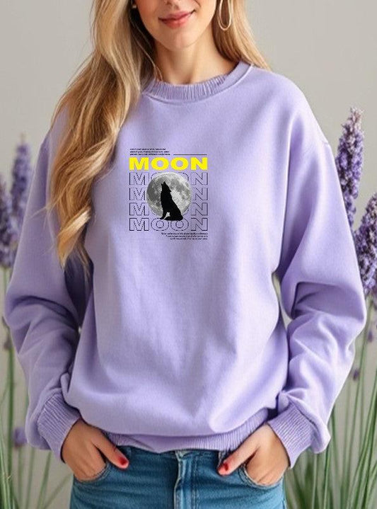 Printed Moon Sweatshirt Women