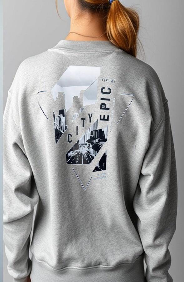 Sweat-shirt imprimé Epic City pour femme