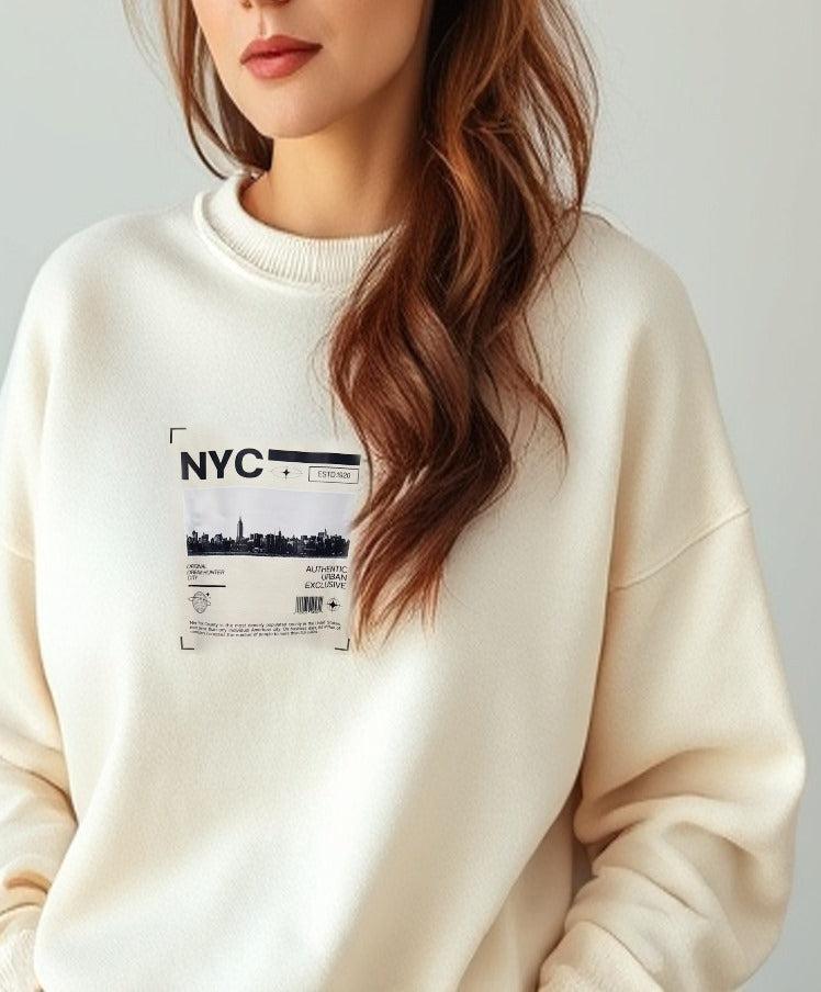 Sweat-shirt imprimé NYC pour femme