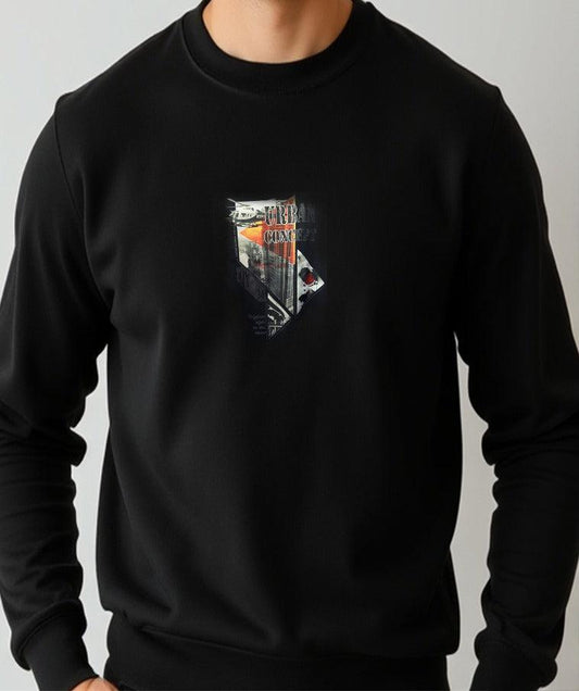 Printed Urban Concept Sweatshirt Men