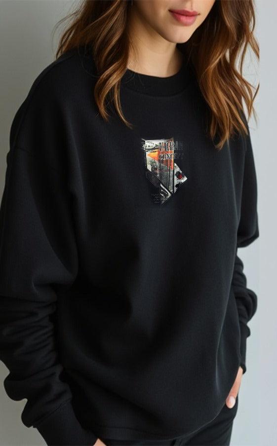 Sudadera con estampado urbano para mujer