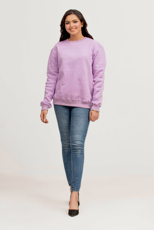 Sweat-shirt en polaire lilas