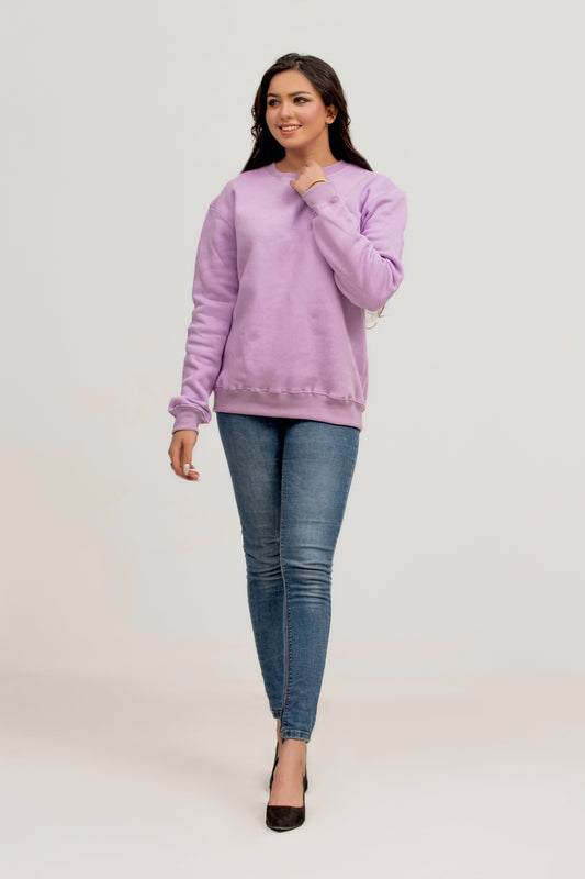 Sweat-shirt en polaire lilas