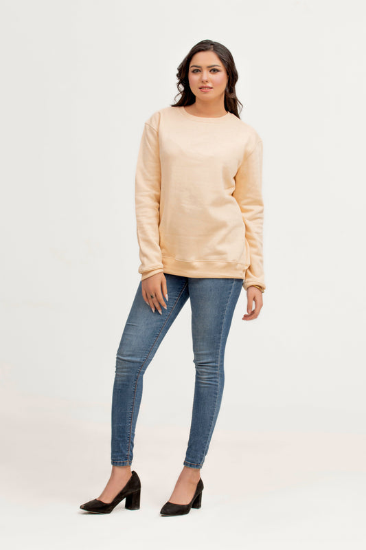 Sweat-shirt en polaire crème