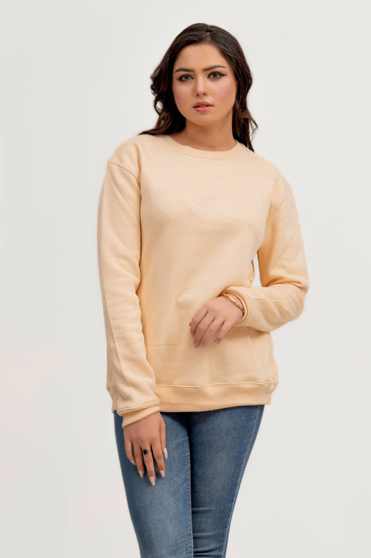 Sweat-shirt en polaire crème