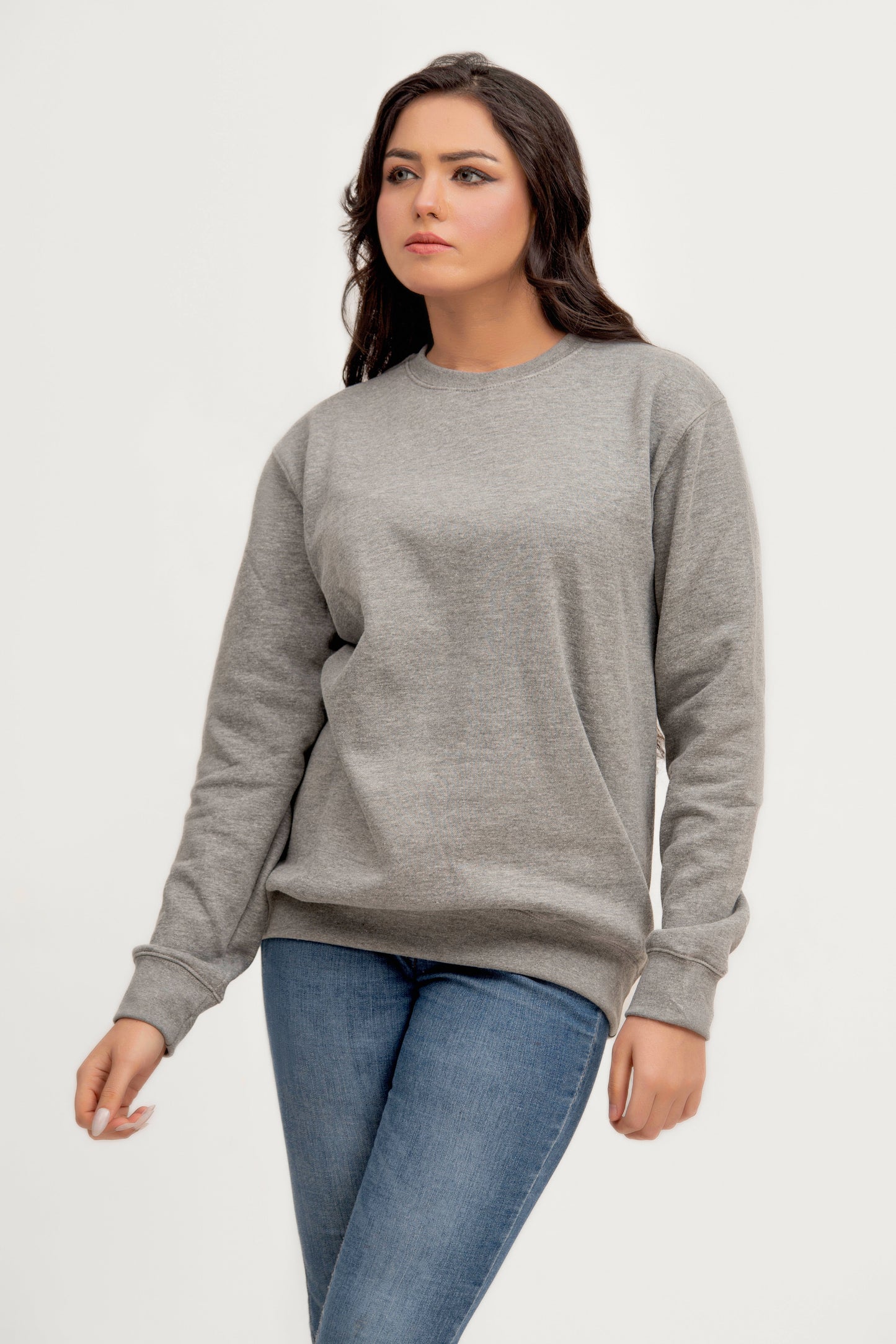 Sweat-shirt en polaire gris