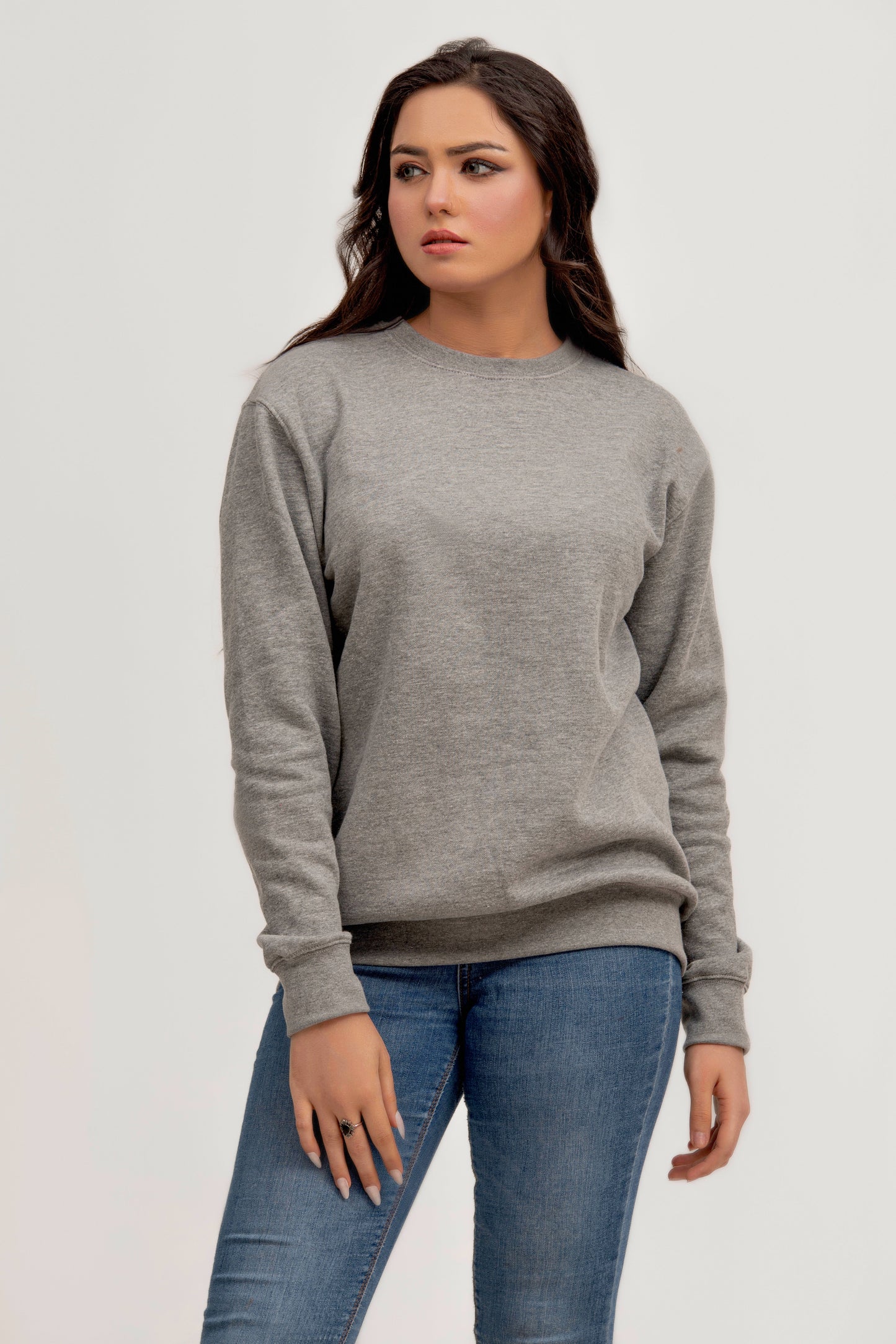 Sweat-shirt en polaire gris