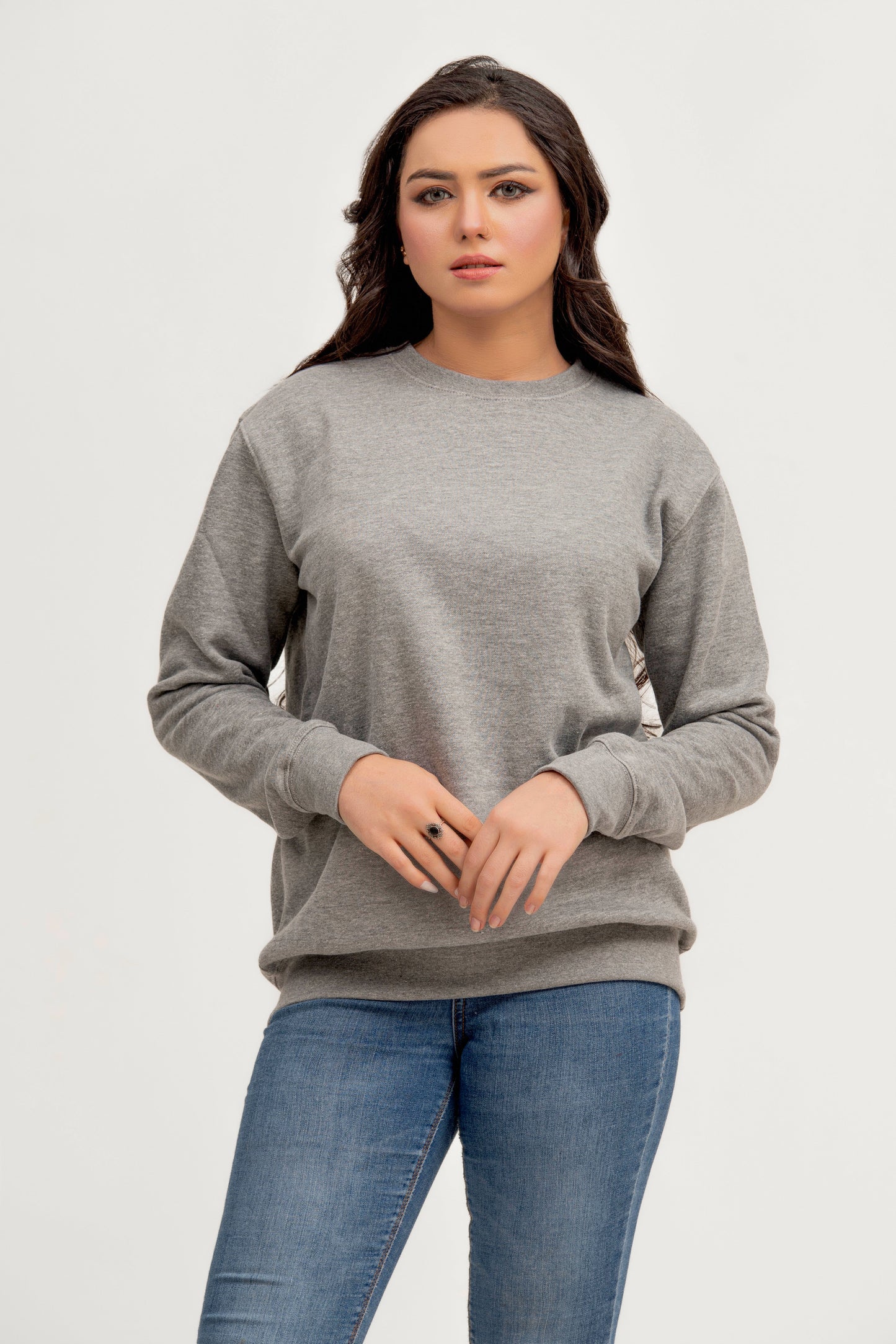 Sweat-shirt en polaire gris