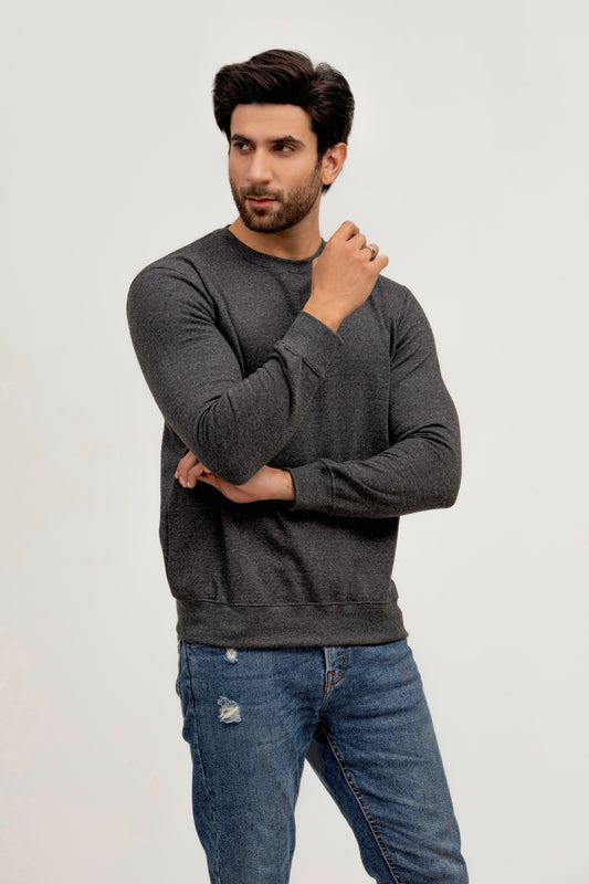 Sweat-shirt en polaire anthracite