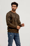 Brown Printed Sweatshirt