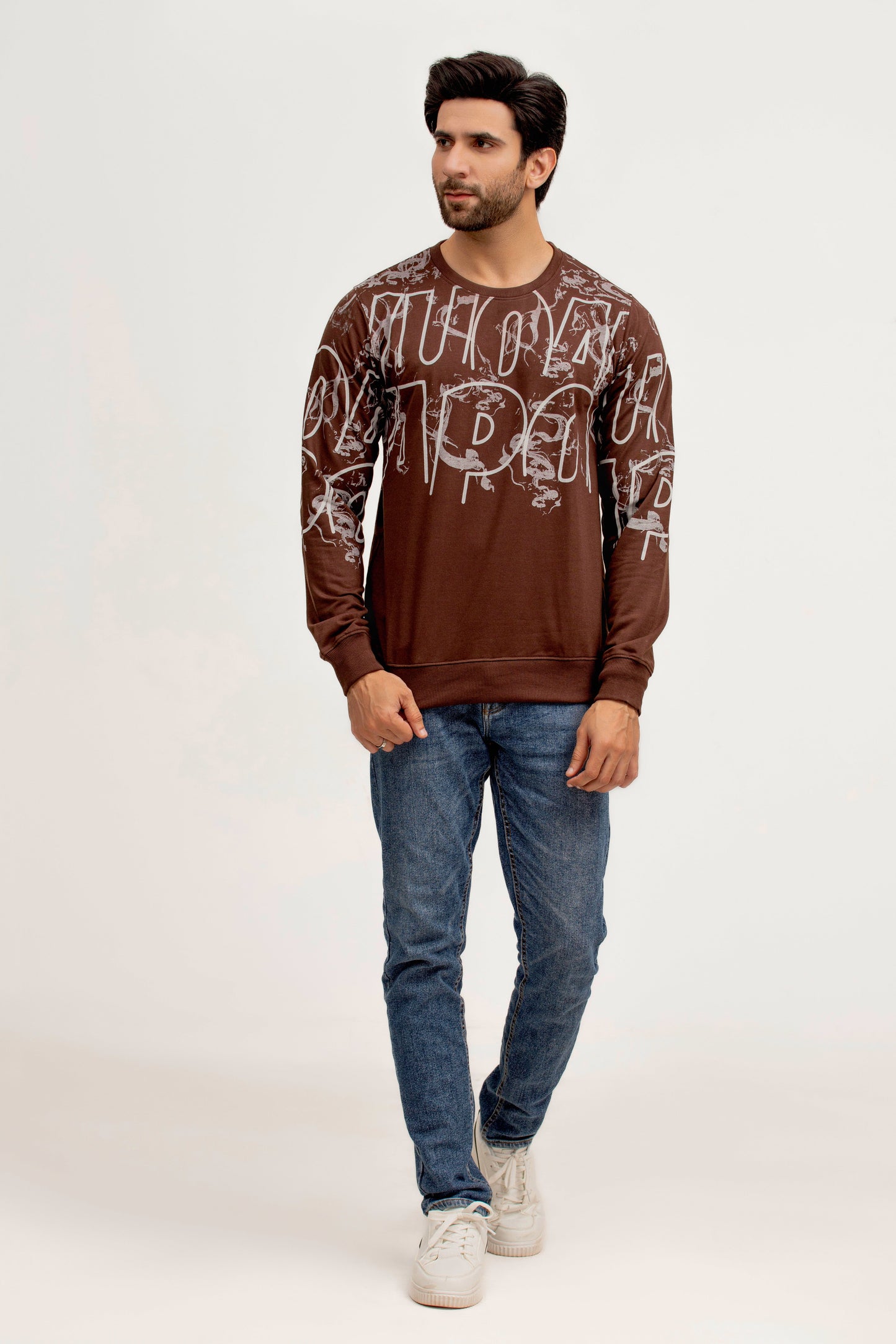 Coffee Printed Sweatshirt