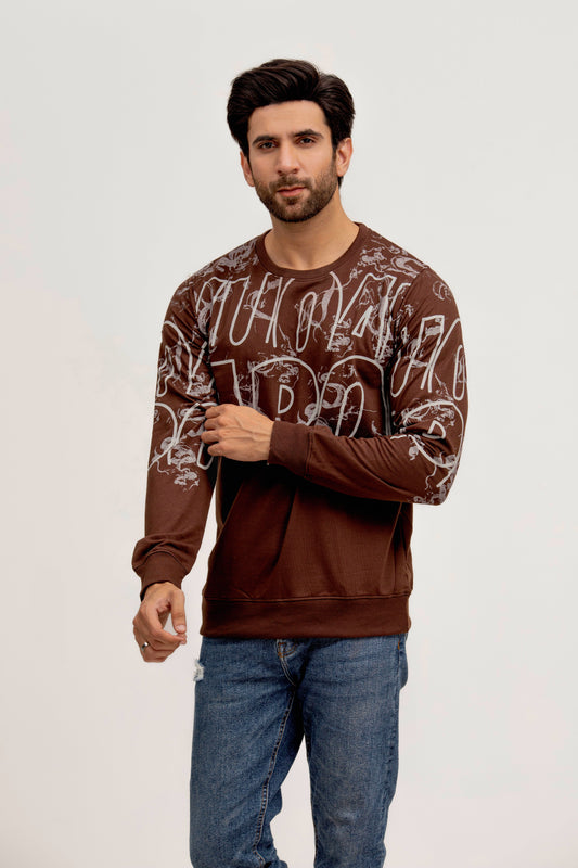 Coffee Printed Sweatshirt