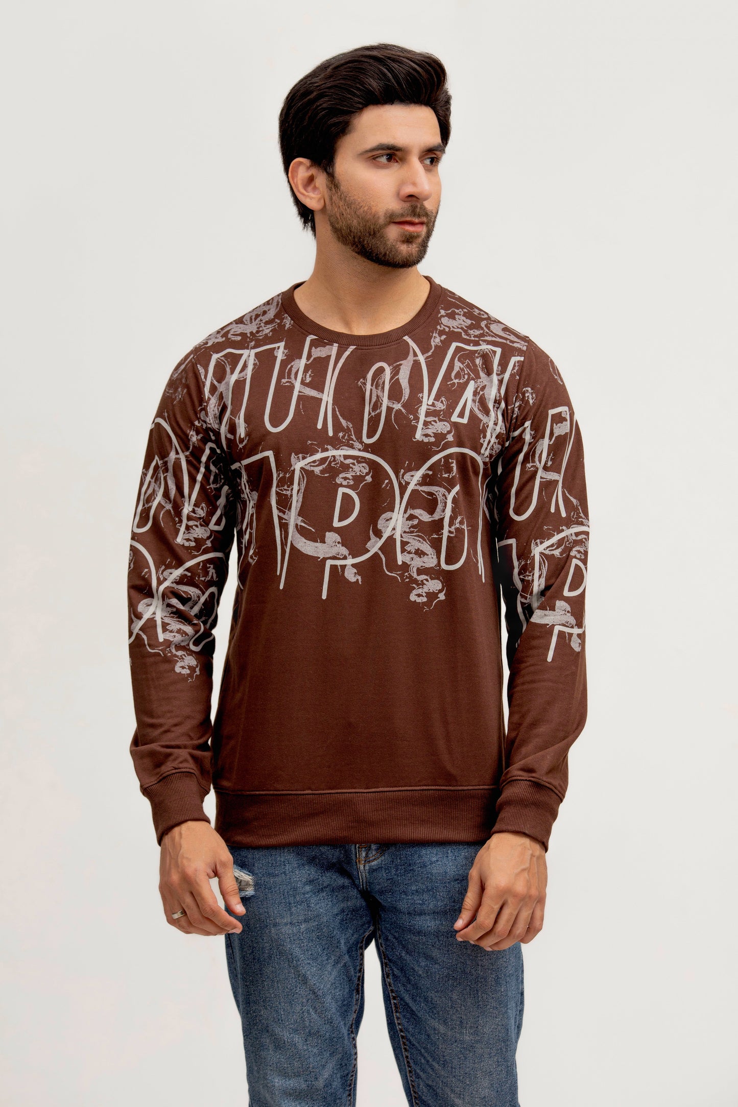 Coffee Printed Sweatshirt