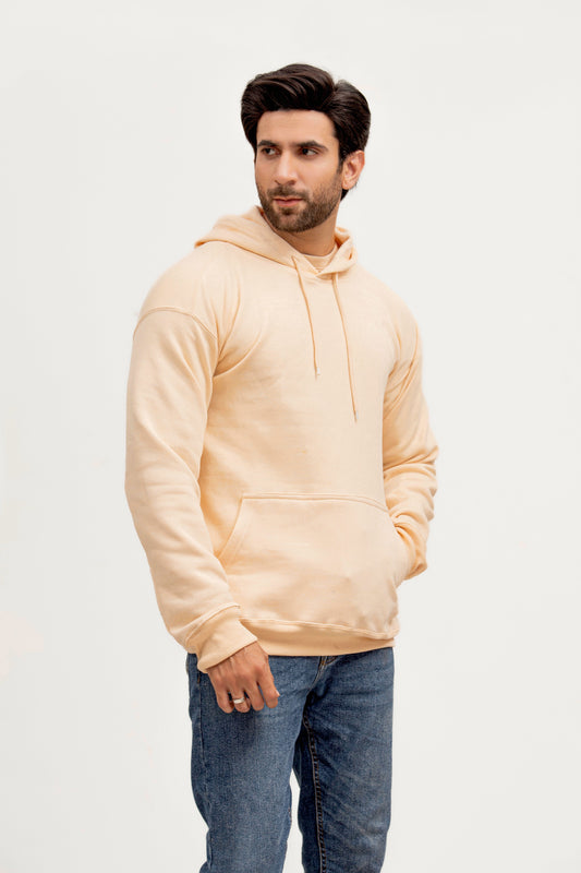 Sudadera con capucha color crema