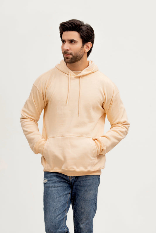 Sudadera con capucha color crema