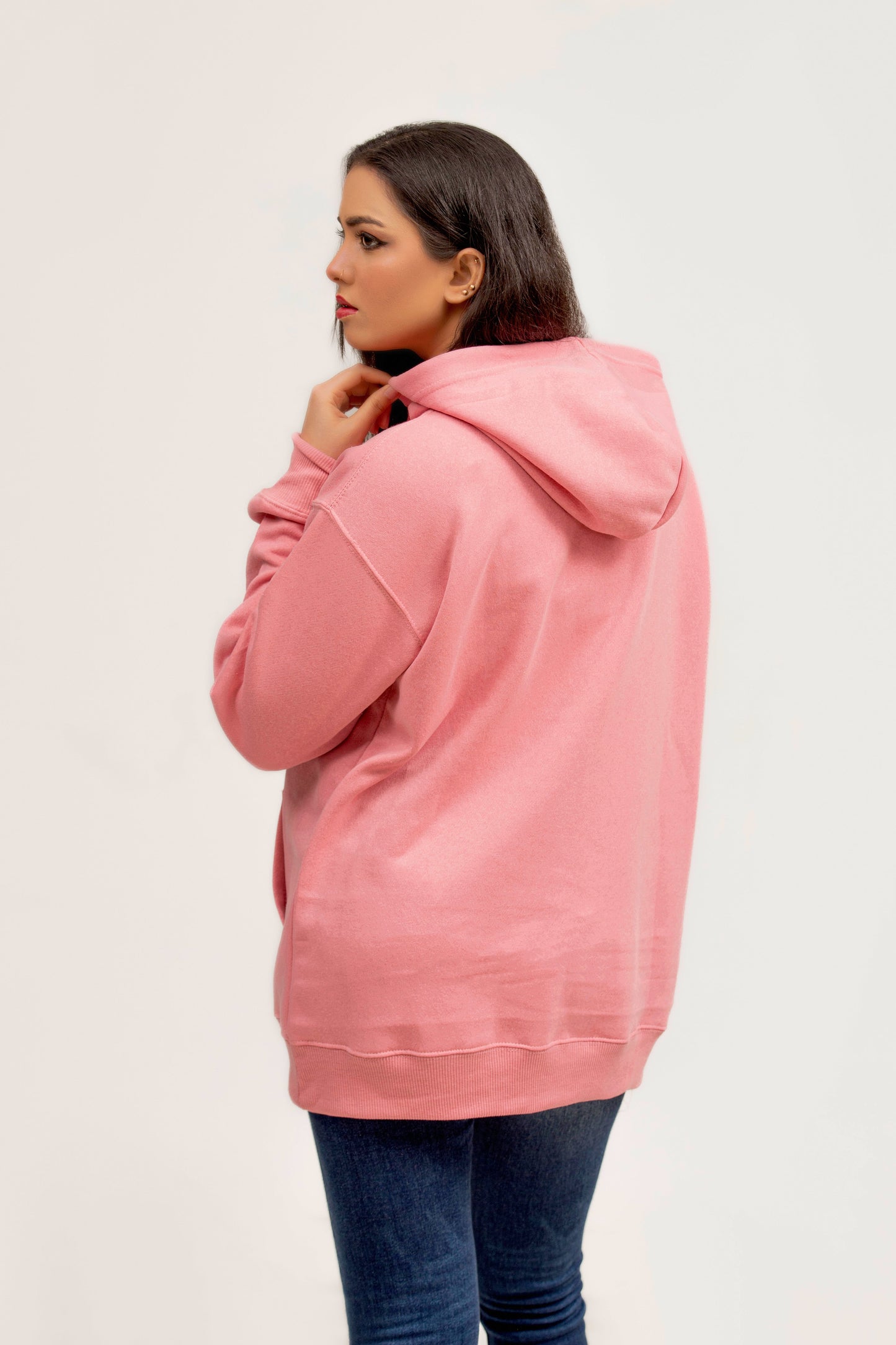 Sweat à capuche rose clair