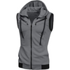 Charcoal Sleeveless Hooded Zipper