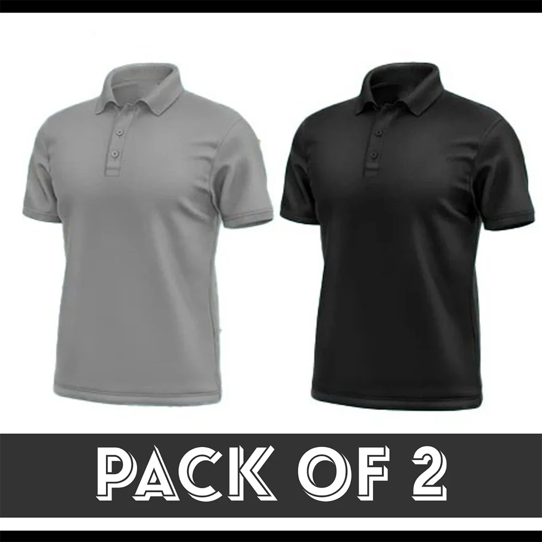 Pack de 2 polos - Gris hachís y negro